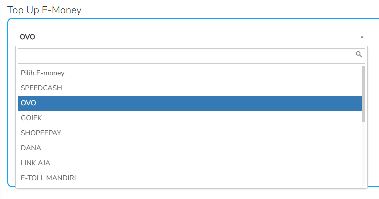 Cara top up OVO - pilih OVO