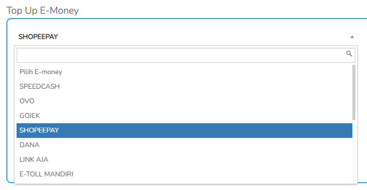 Cara top up shopeepay - pilih shopeepay