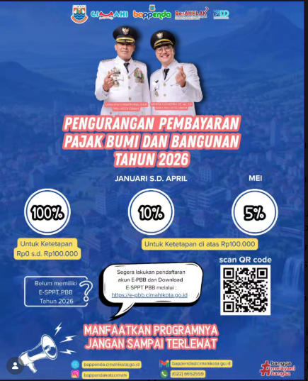 Banner diskon pbb cimahi 2026 - cara bayar pbb online