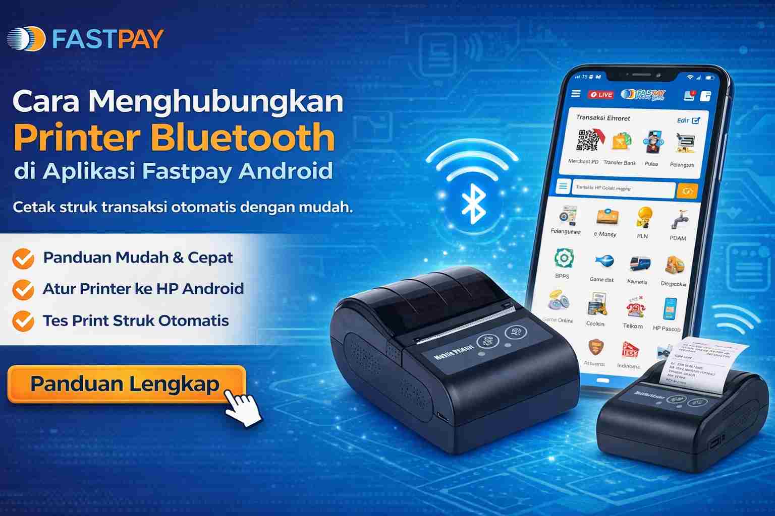 cara menghubungkan printer bluetooth dengan Fastpay