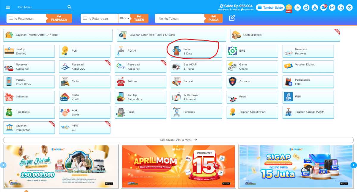 Cara Transaksi Beli Paket Data di Aplikasi Fastpay