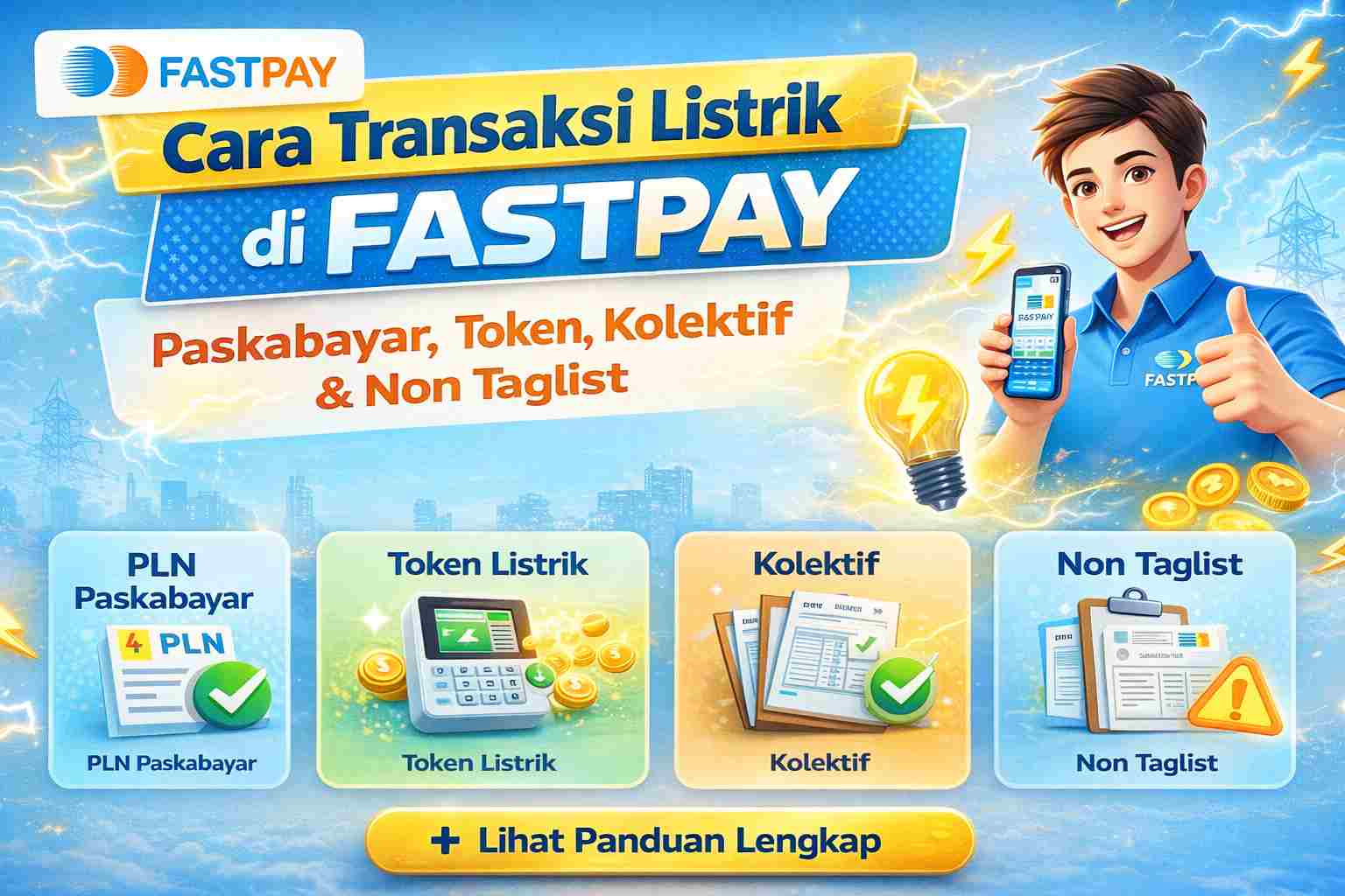 cara transaksi listrik PLN token di Fastpay