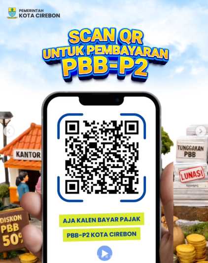 Diskon PBB Kota Cirebon 2026 - Scan kode QR PBB Kota Cirebon