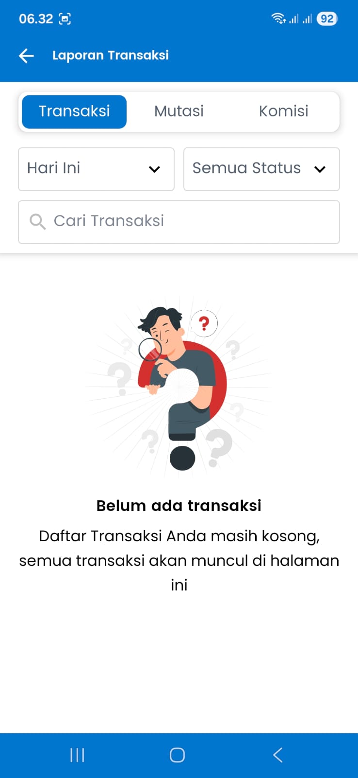 Cara cetak ulang transaksi fastpay android- pilih waktu transaksi