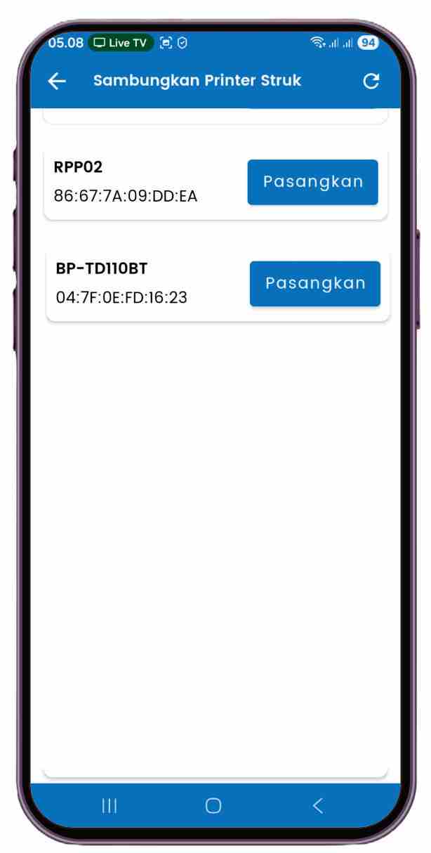 cara setting printer - Aplikasi Fastpay Android - Printer Terdeteksi muncul nama printer