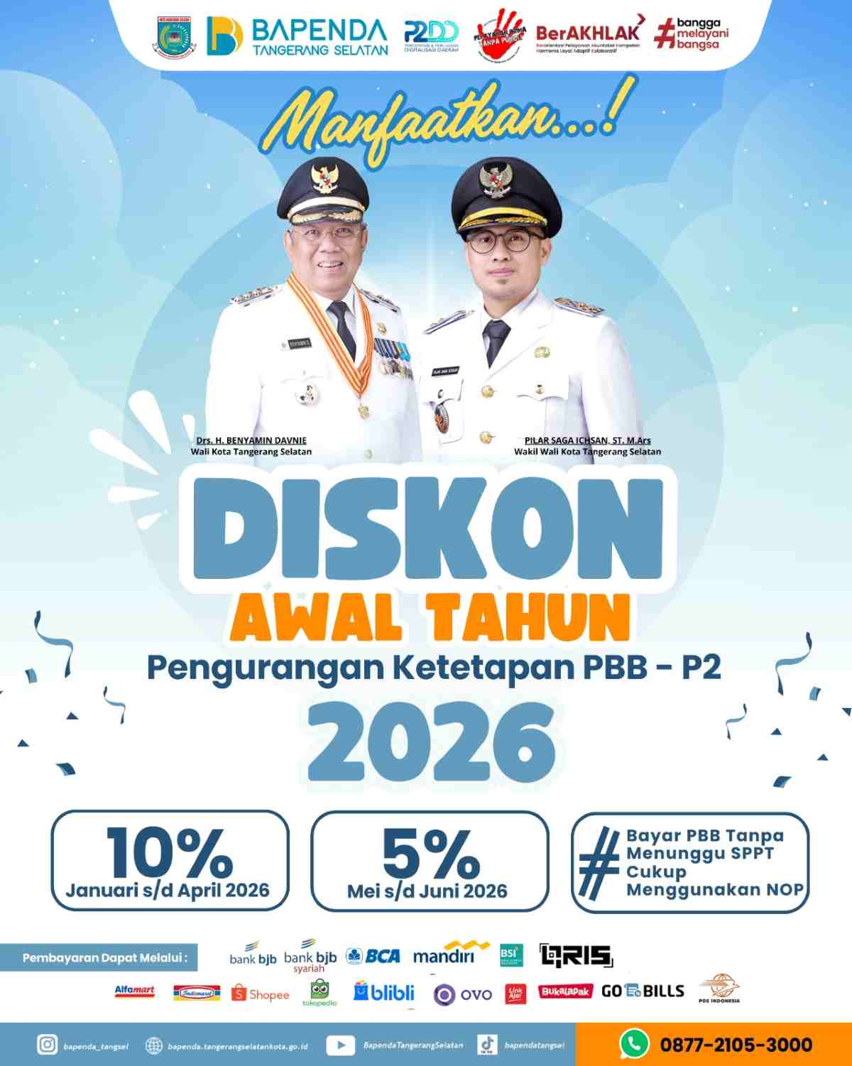 Banner Diskon PBB Tangerang Selatan 2026 - Cara bayar PBB Online