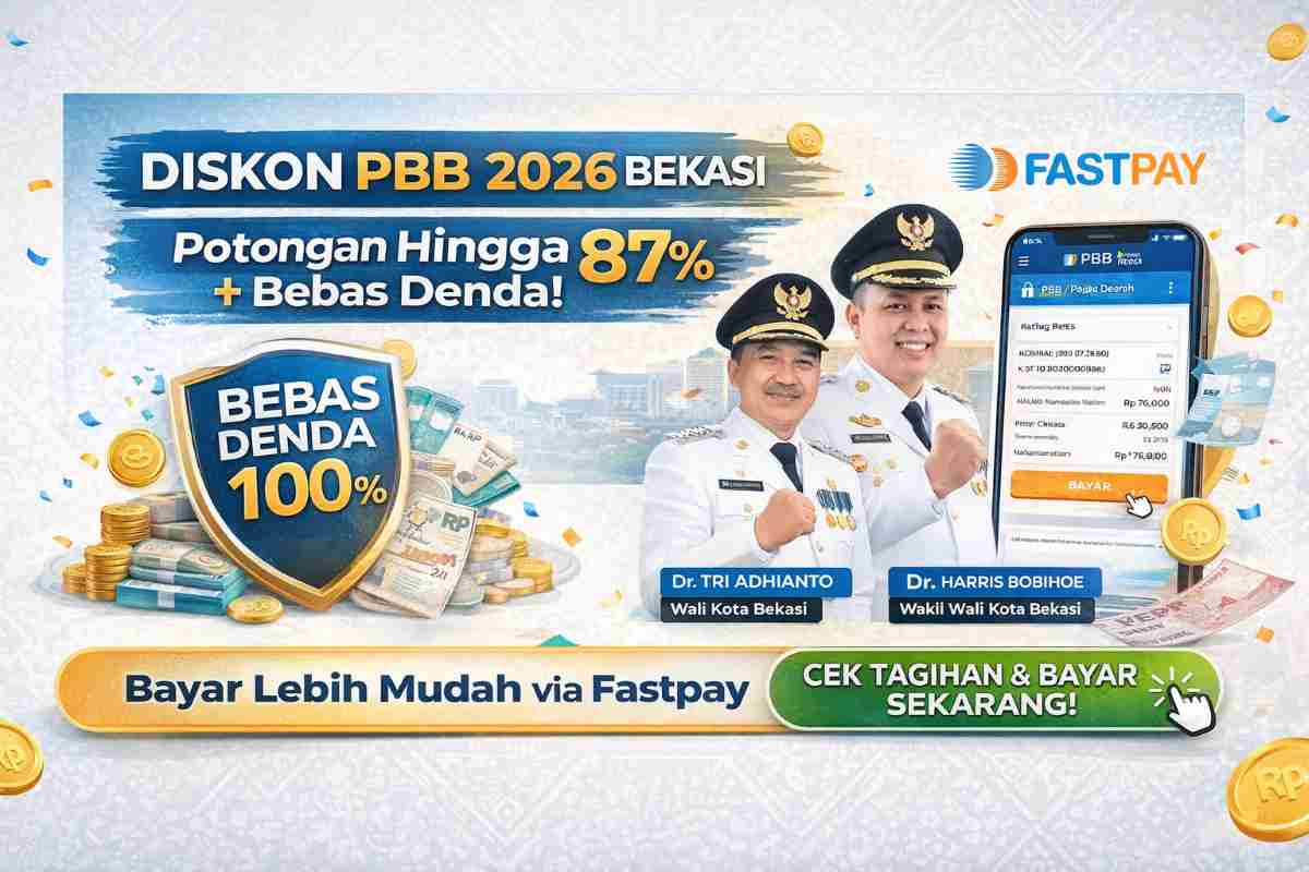 Diskon PBB 2026 Kota Bekasi Potongan Hingga 87% + Bebas Denda