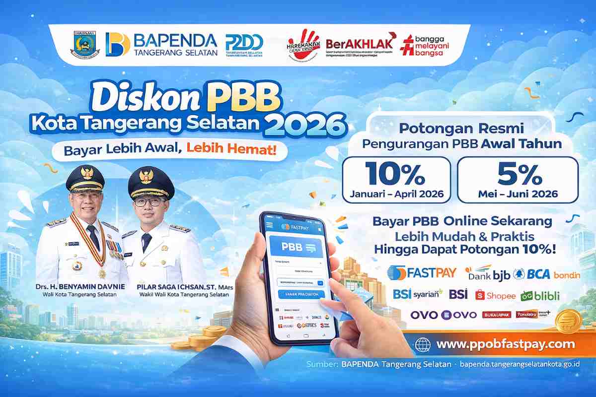 Diskon PBB Tangerang Selatan 2026 - Cara Bayar PBB Online