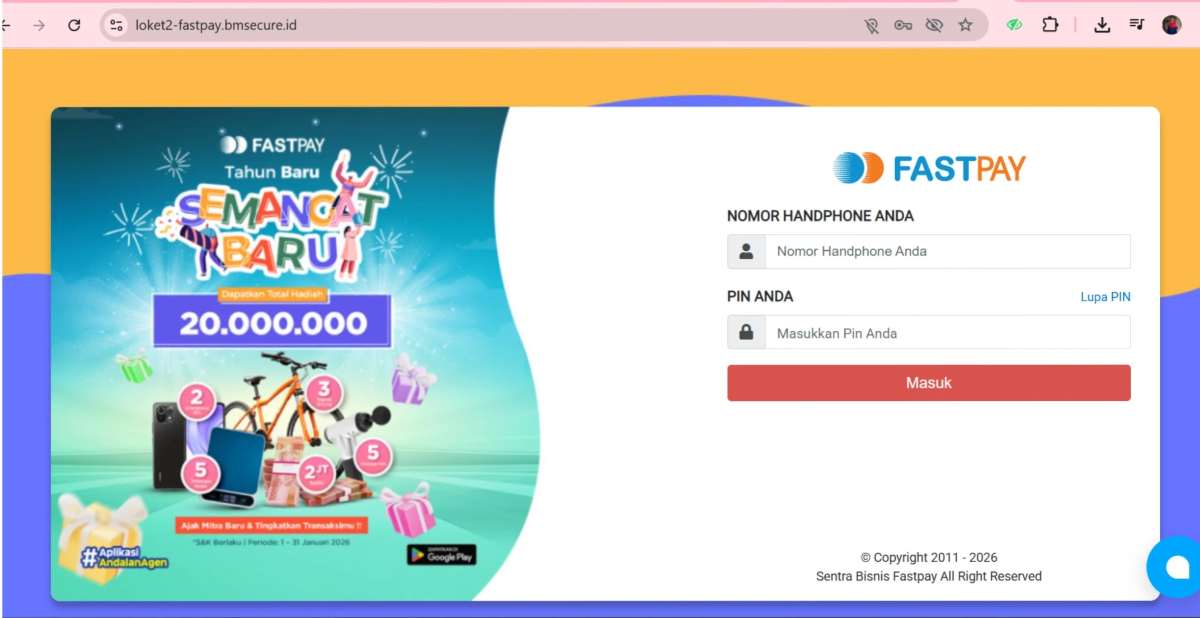 Panduan Pendaftaran Ekspedisi Fastpay - 1 Buka web fastpay dan login
