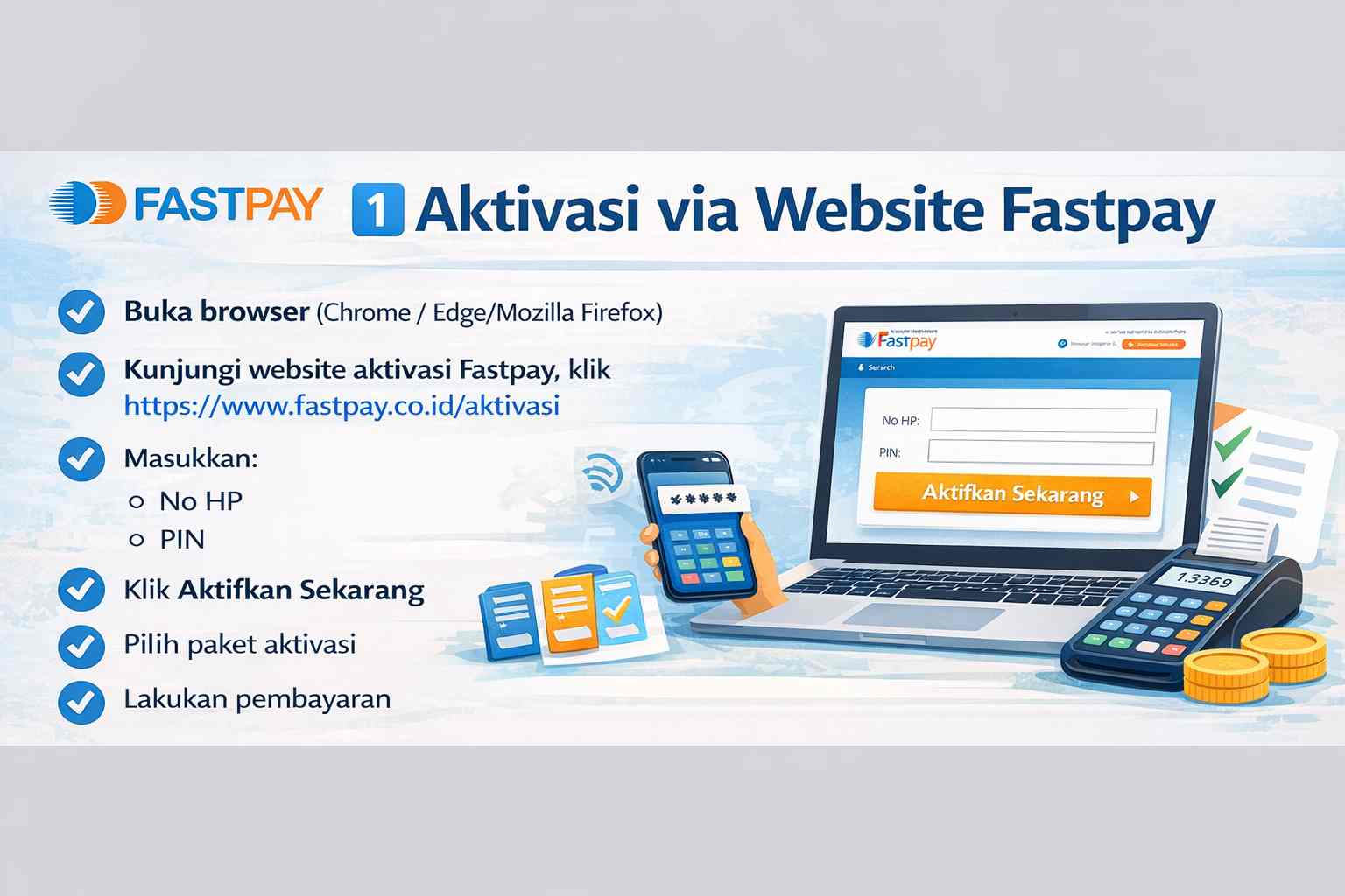 cara aktivasi fastpay via website