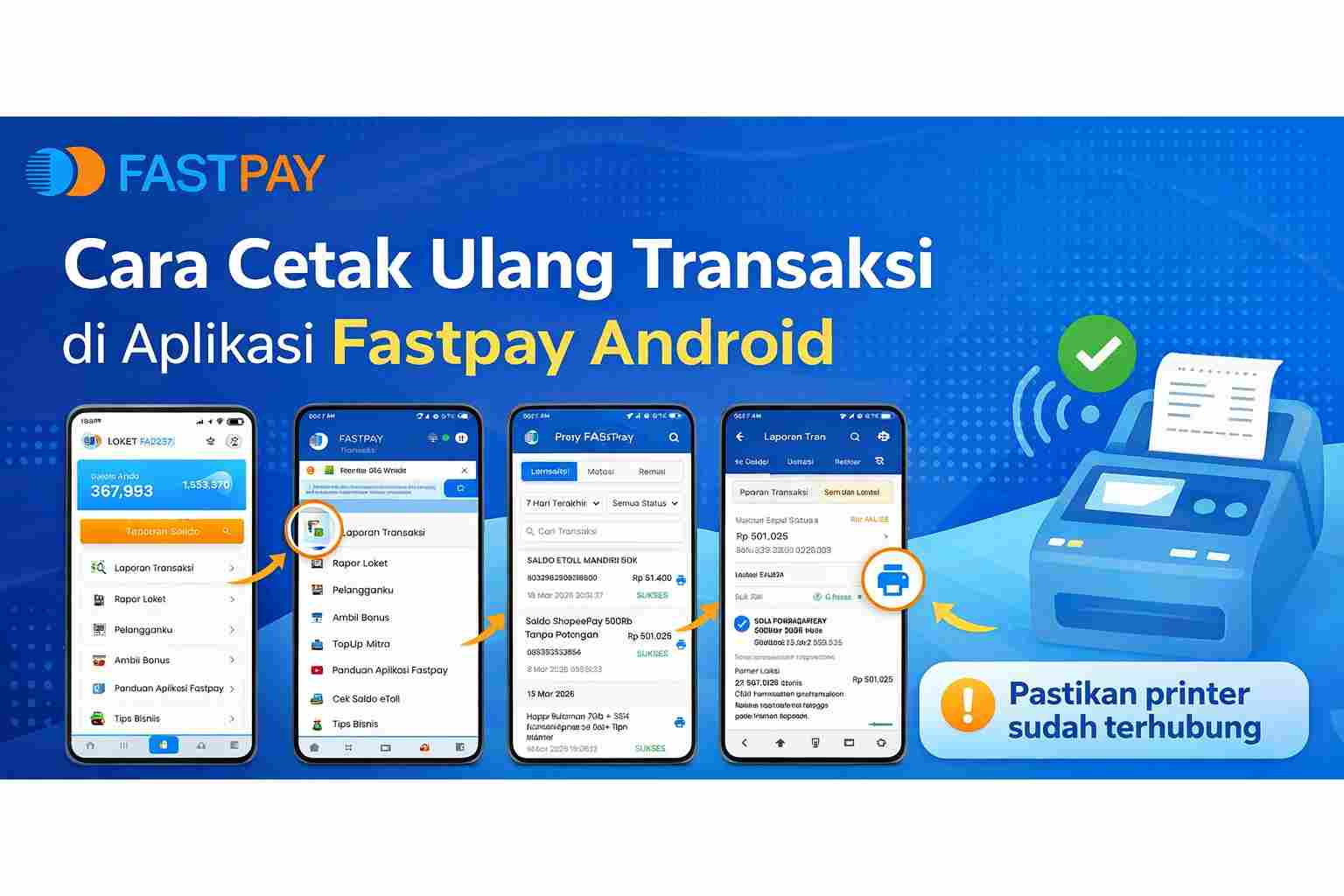 cara cetak ulang transaksi fastpay android