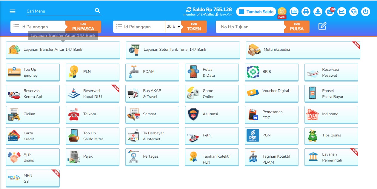 gambar tampilan meu aplikasi fastpay