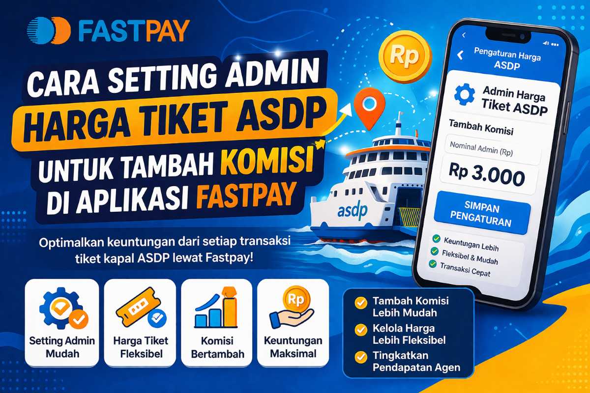 cara setting admin harga tiket ASDP di Fastpay