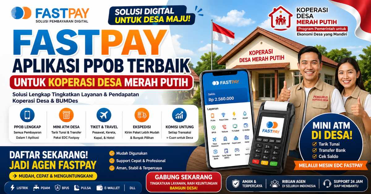 Fastpay Aplikasi PPOB terbaik untuk koperasi desa merah putih