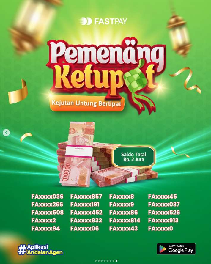 Pemenang Ketupat - saldo total 2 juta