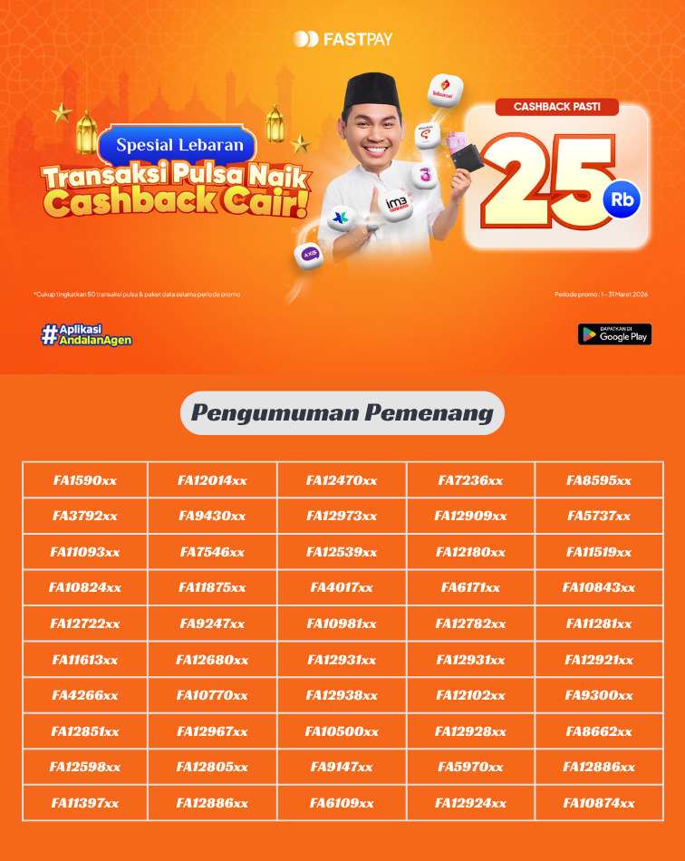 Pemenang Promo Cashback Pulsa di Bulan Maret 2026