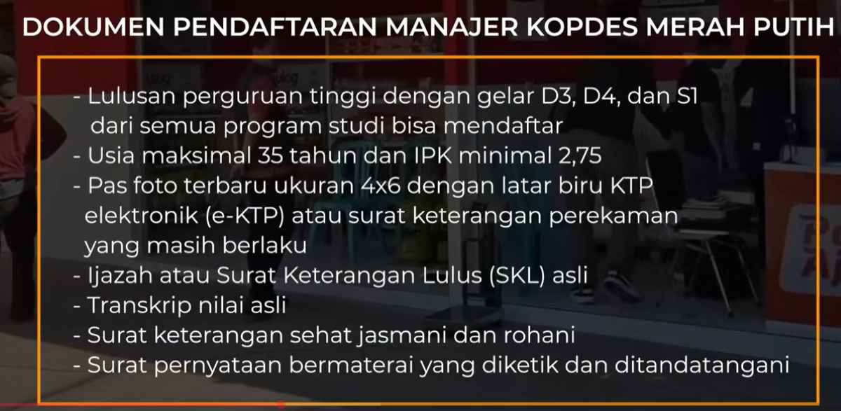 dokumen persyaratan pendaftaran manajer kopdes merah mutih