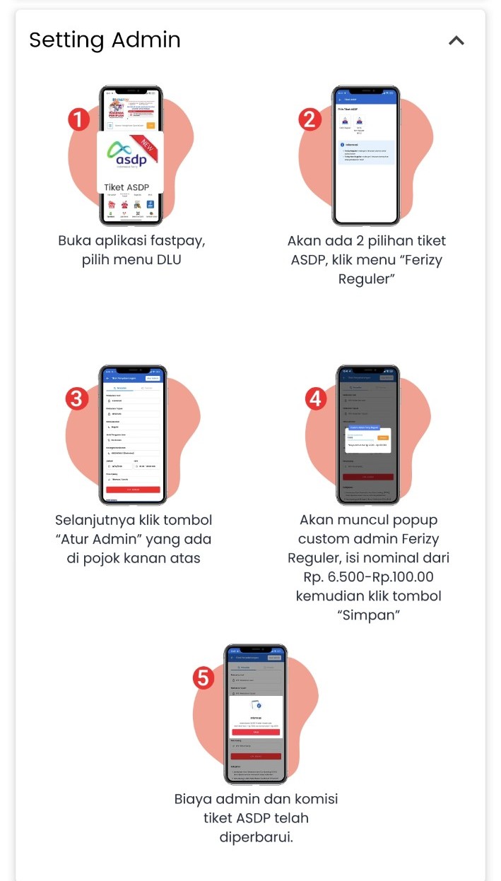 panduan setting admin harga tiket ASDP
