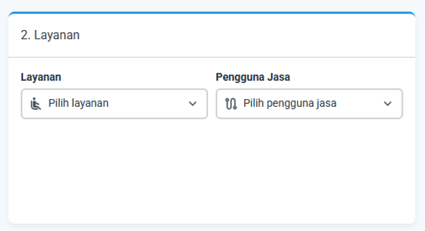 pilih layanan dan jenis pengguna jasa ASDP
