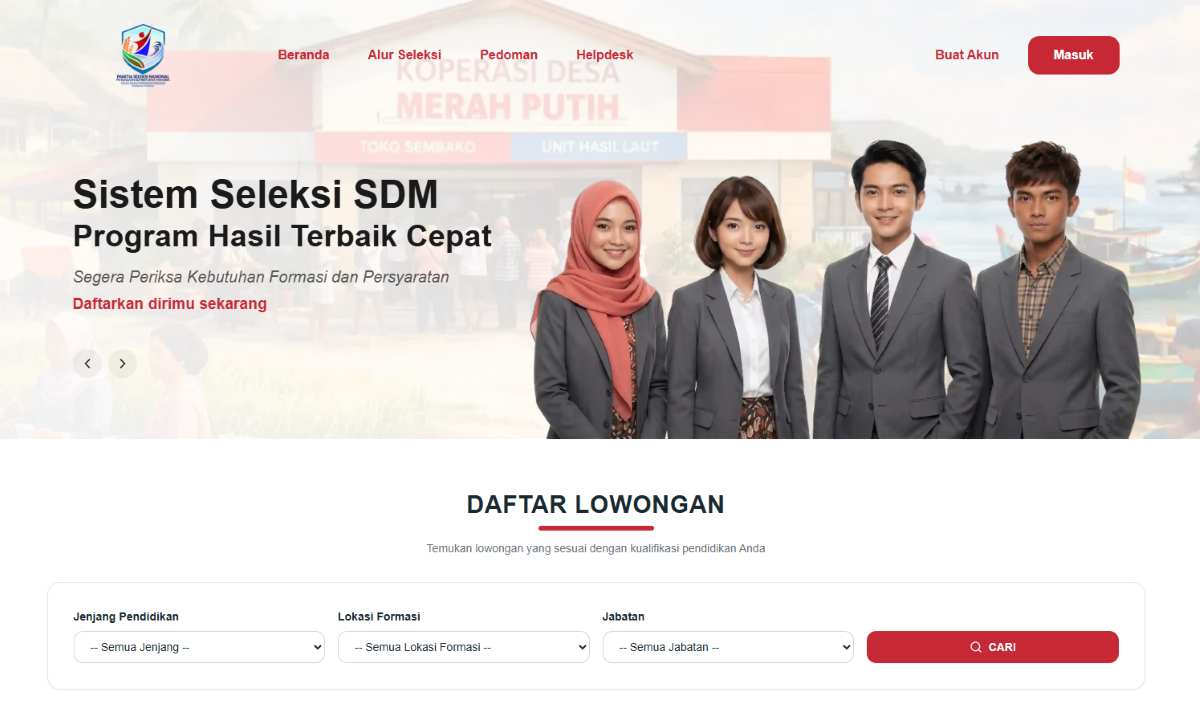 tampilan web phtc panselnas