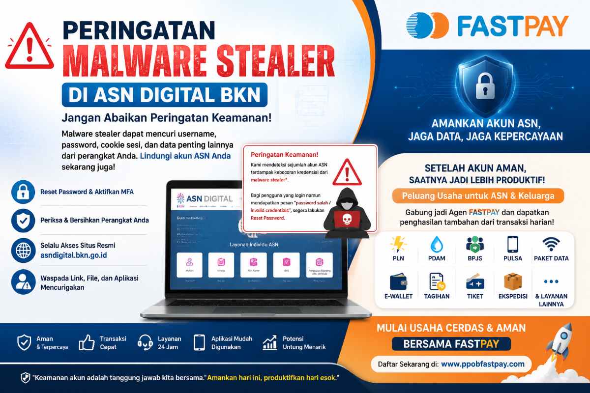 Peringatan malware stealer ASN Digital BKN untuk keamanan akun ASN