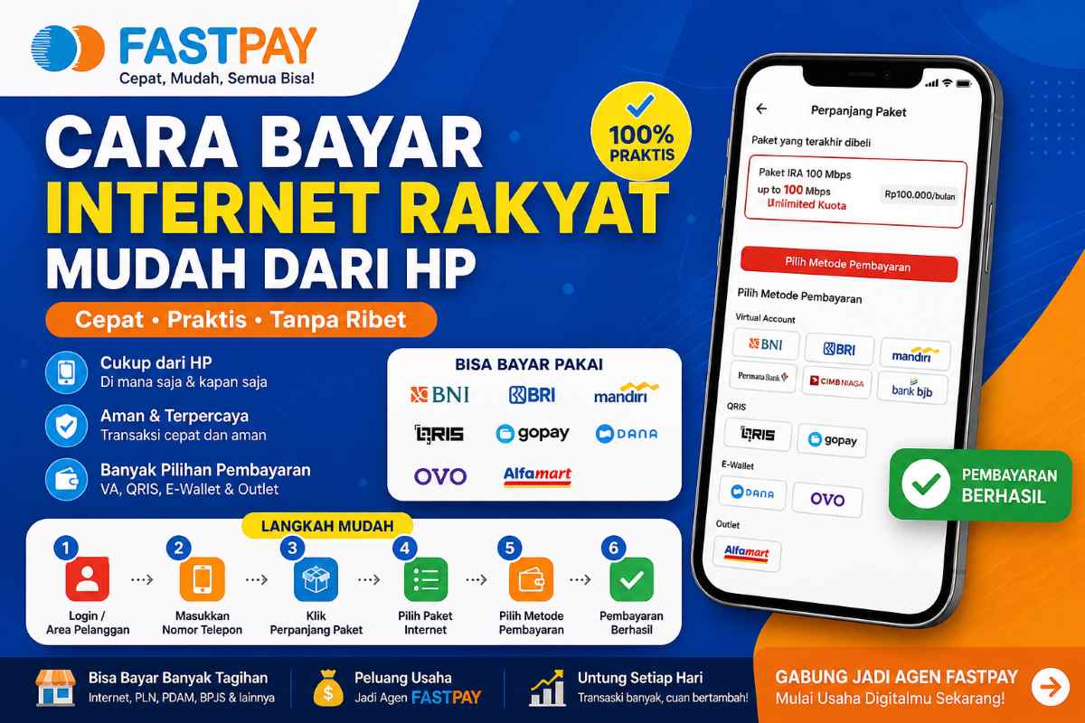 cara bayar internet rakyat mudah dari HP