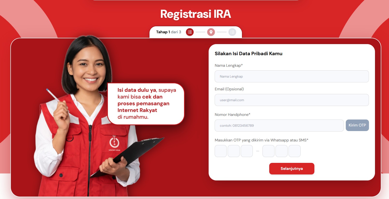formulir pendaftaran internet rakyat