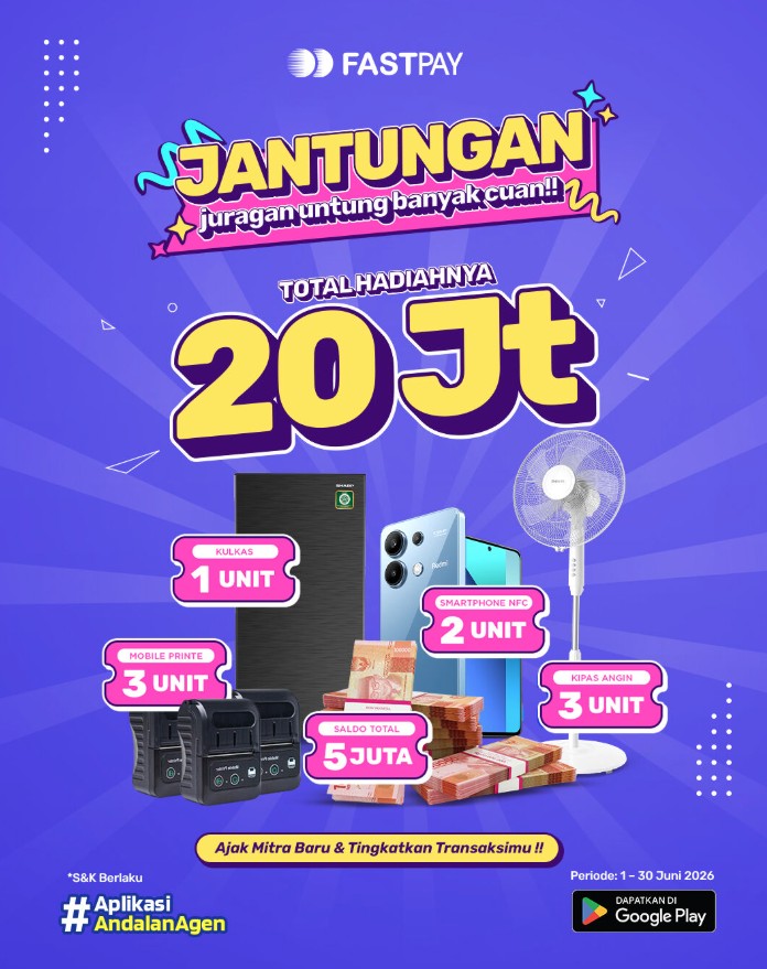 Promo Fastpay Juni 2026 JANTUNGAN Total hadiah 20 Juta