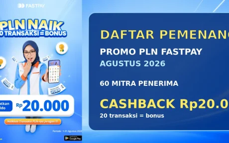 Daftar pemenang Promo PLN Fastpay Agustus 2026 cashback Rp20.000