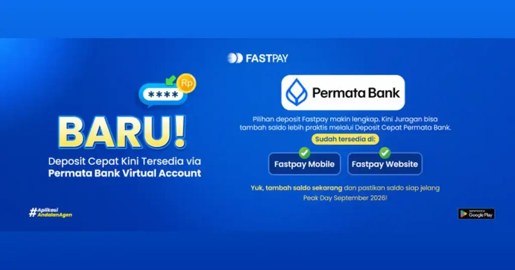 Deposit Cepat Fastpay melalui Permata Bank Virtual Account di Fastpay Mobile dan Fastpay Website