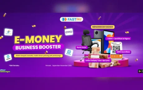 Promo E-Money Fastpay 2026 Business Booster hadiah tablet dan saldo Rp3 juta