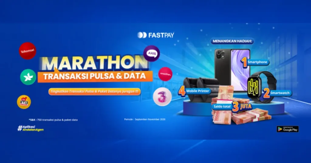 Promo Marathon Fastpay 2026 target 750 transaksi pulsa dan data