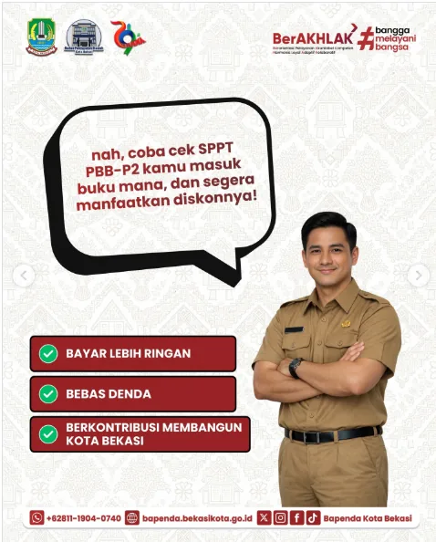 Pemerintah Kota Bekasi melalui Bapenda menghadirkan program Diskon PBB P2 Tahun 2026 3 opt 1652 20261012