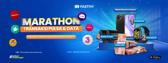 Poster promo Fastpay Marathon Transaksi Pulsa & Data 2026