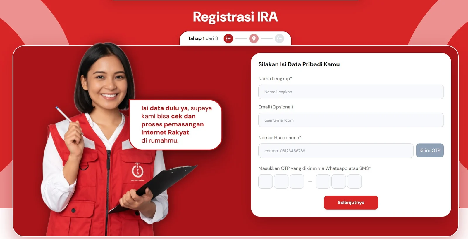 formulir pendaftaran internet rakyat