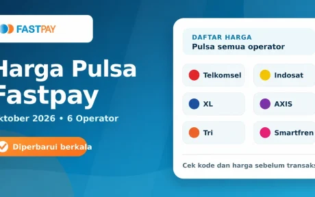 Harga pulsa Fastpay Oktober 2026 untuk Telkomsel, Indosat, XL, AXIS, Tri, dan Smartfren