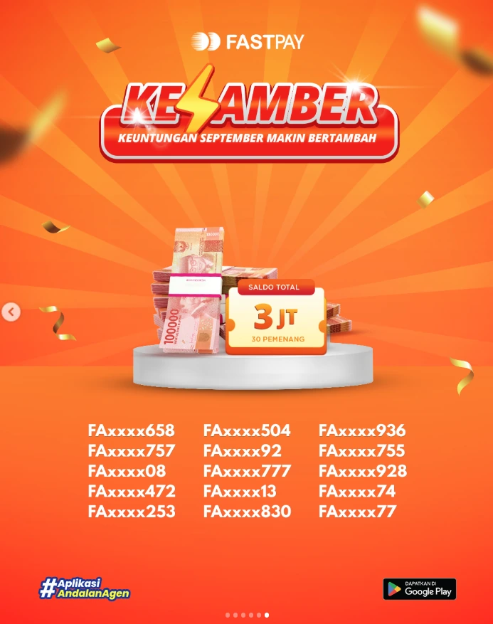 Daftar ID penerima saldo KESAMBER Fastpay, bagian kedua dari dua.
